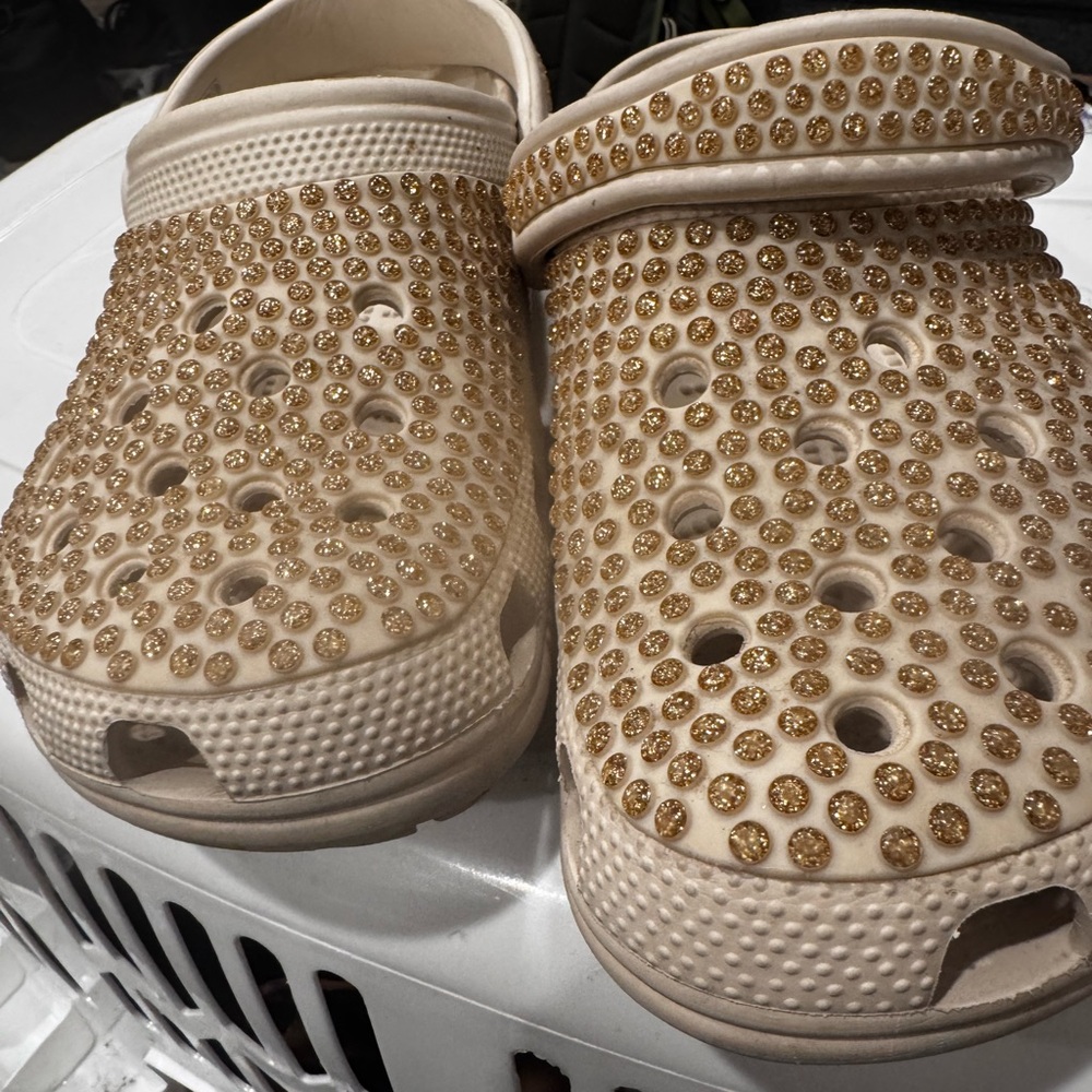 Gold Studded Clogs crocs no longer sold in stores VGUC